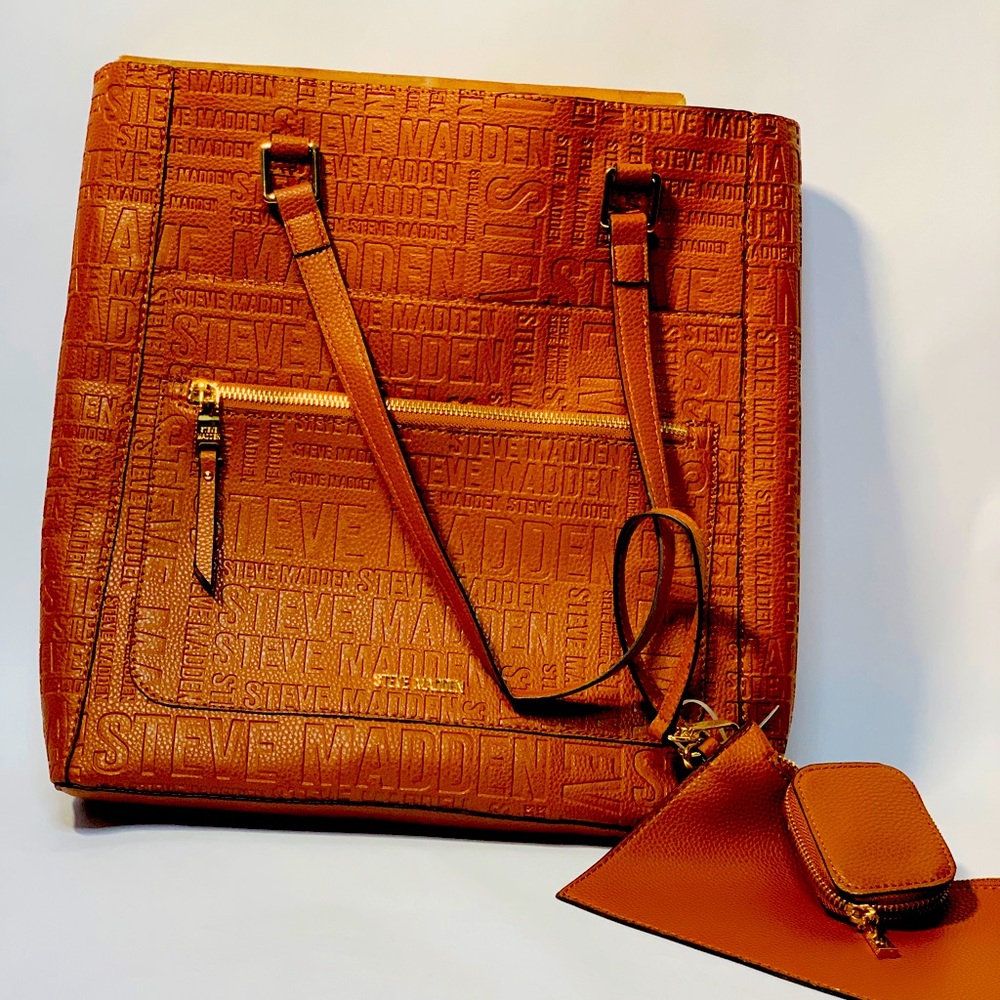 Steven Madden Brown Logo Shoulder Bag